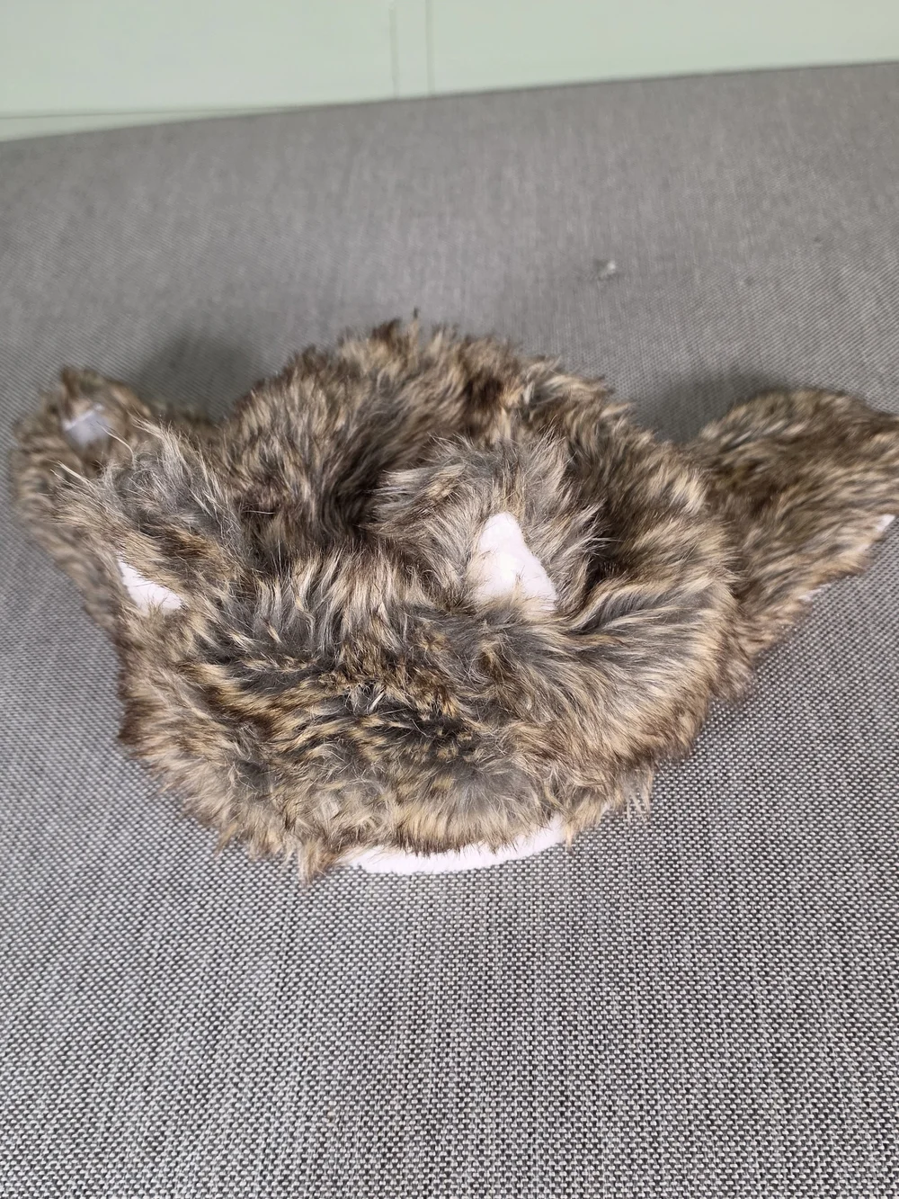 Men's Faux Fur Trapper Hat - White and Brown